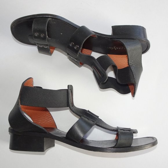 Modern Vintage Tanji Black Leather Gladiator Sandal - Picture 4 of 9